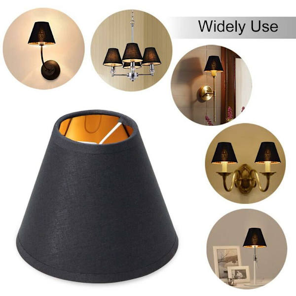 3 st tyg bubbla typ lampskärm enkel lampskärm taklampa lock ljus tillbehör för -Svart