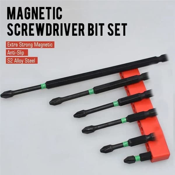 Magnetisk skrutrekkerbitssett, 18 magnetiske hodebits, stålskrutrekkerbits for elektrisk slagdrill