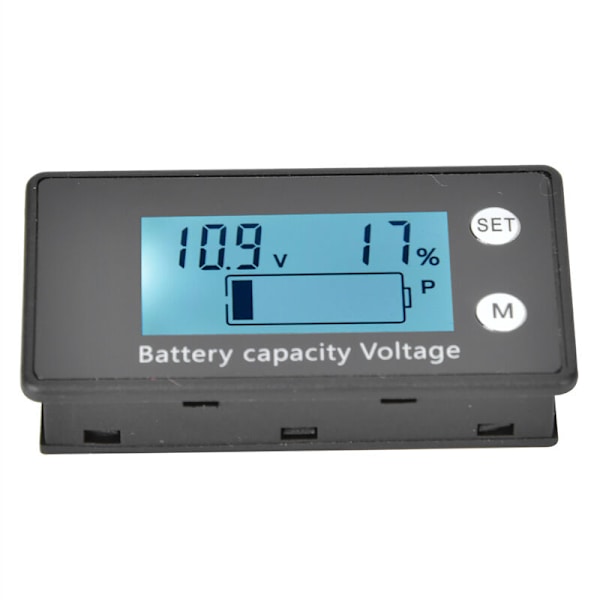 LCD Digital Voltmeter, Handhållen, Batterispänning, Industriverktyg, DC 10-100V ((10-100V) Vit Alarm Temperatur)