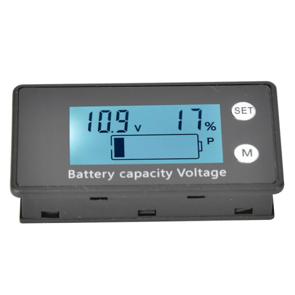 LCD Digital Voltmeter Mellemstor Håndholdt Batterispændingsudstyr Industrielt Værktøj DC 10-100V((10-100V) Hvid Alarm Temperatur)