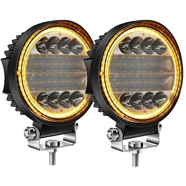 2x 4 tommers 200W LED arbeidslys Combo Spot Off Road Kjøring Amber Fog Lampe