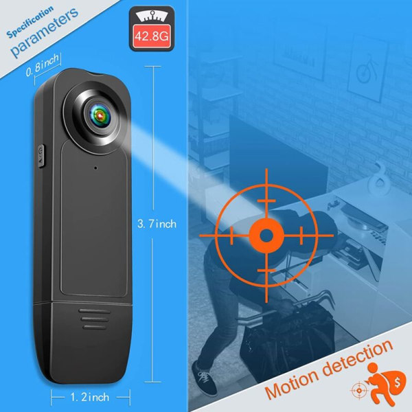 Kropskamera, CamScope Lommekamera True HD 1080P Nattesyn 6 timers optagelse på batteri