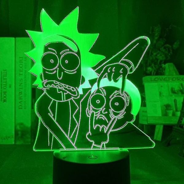 Rick And Morty 3D LED Natlampe Børns Soveværelse Bordlampe