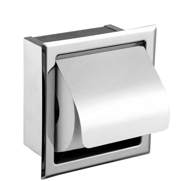 2 kpl Ruostumattomasta Teräksestä Valmistettuja Sisäänrakennettuja WC-Paperitelineitä, Seinäkiinnitys, Moderni