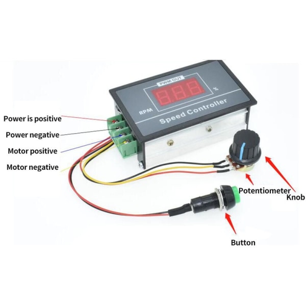 PWM DC-motorhastighetsregulator med digital display 30A PWM justerbar hastighet kontinuerlig regulator