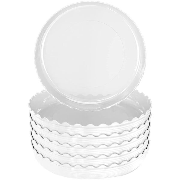 Växtfat 15,2 cm, set med 6 hållbara plastväxtbrickor, växtåterställningsbricka, blomkruksfat för inomhus- och utomhusbruk.