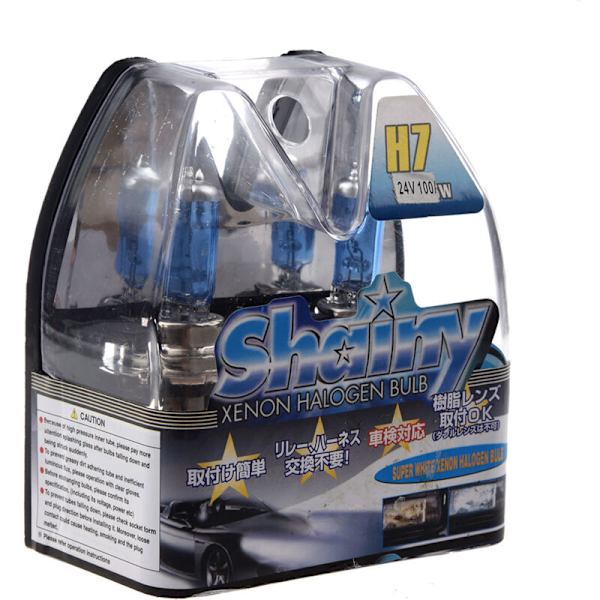 2 st H7 Halogenlampor för bil LED-lampa 6000K Xenonstrålkastare 100W 24V Ultrastark belysning: vit