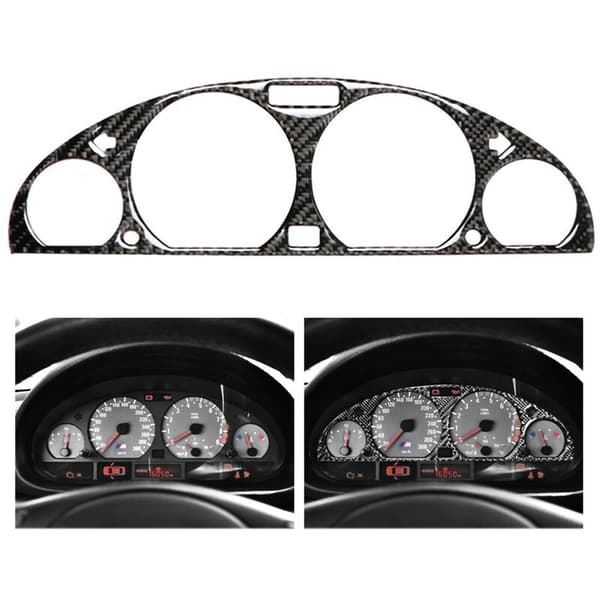 Til 3 E46 M3 1998-2005 Fiber Interiør Dashboard Dekorative Ramme Dashboard Cover Stickers