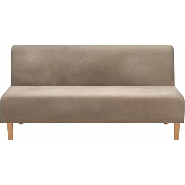 Armløs Convertible Sofa Betræk, Strækbar Fløjl, Tyk, Blød, Komfortabel, til Sofa Bed, Foldbar Sofa Bed (Taupe Tyk Fløjl)