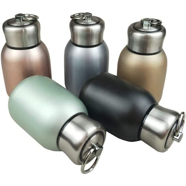 300ML Mini Termosmugg Läcksäker Vakuumflaska Resetermos Rostfritt Stål Dryckesvattenflaska Termosmuggar för inomhus och utomhus 280ml svart-DE