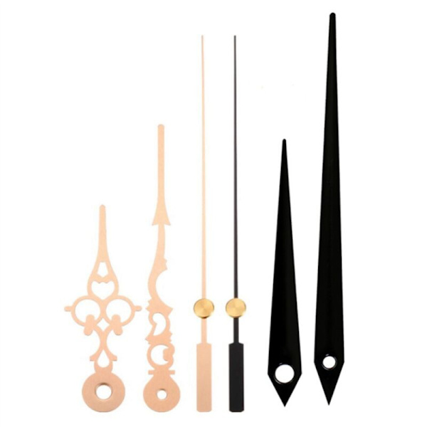 2X DIY Quartz Pendulum Urværk Mekanisme Urværkssæt med 4 par forskellige visere Vægurs Reparationsdele