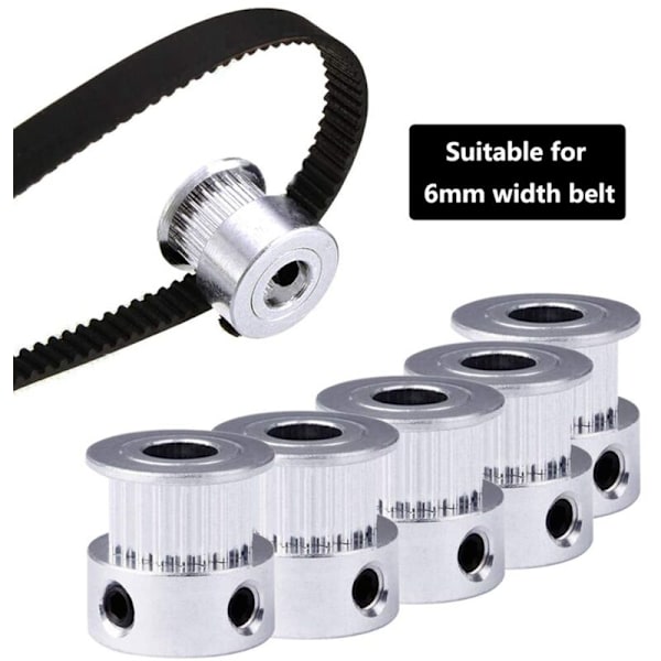 5 stk. 20 Tands 10 mm Bredde Aluminium Legering Timing Belt GT2 Trinse Passer til CR10 CR6 SE 3D Printer (8 mm Hul)