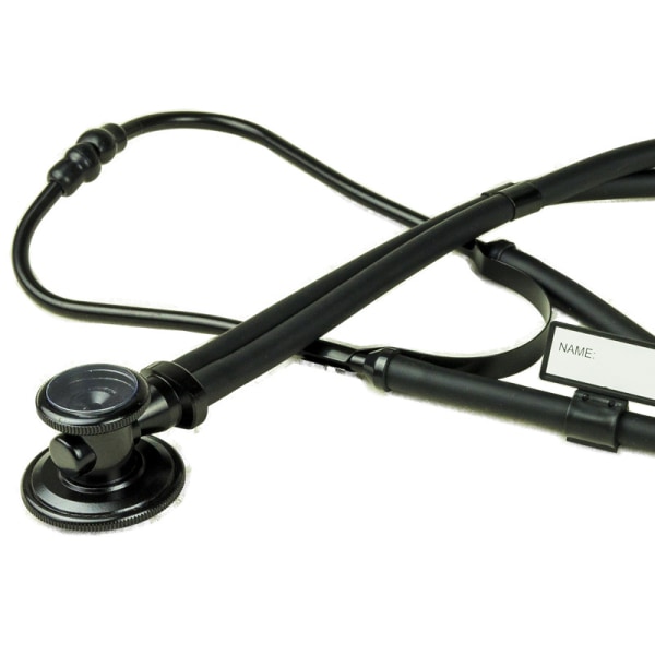 22 tommer stetoskop til diagnostik- og screeningsinstrumenter, letvægts- og dobbelthovedet fleksibelt stetoskop i aluminium, sort