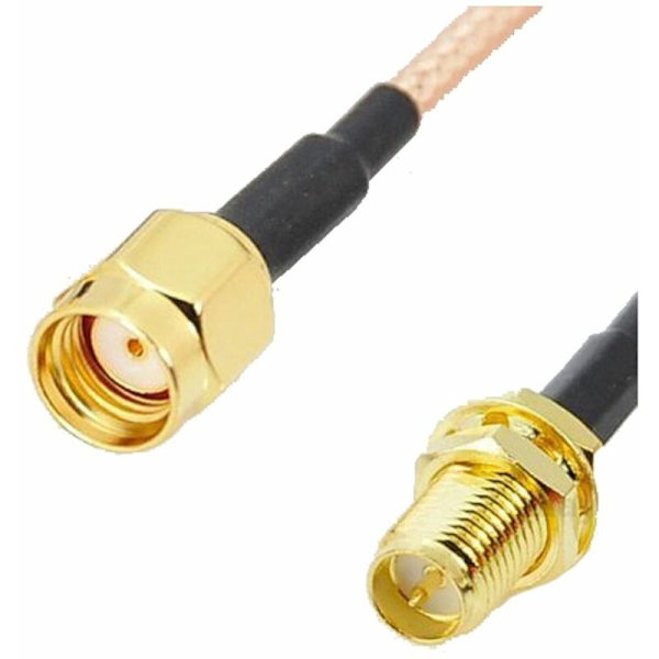 Rp-Sma-kabeltillsats, Rg316-koaxialkabeladapter, crimpad hane till mutterhuvud (20 cm, 3-pack)