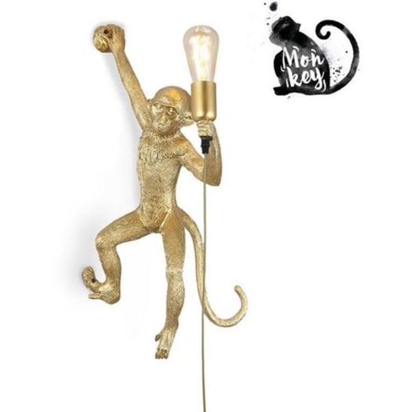Monkey vägglampa "César" Monkey Lamp Gold