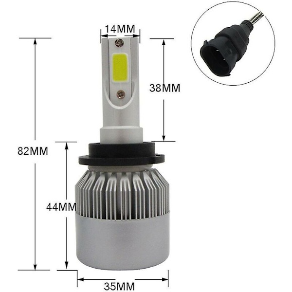 2 x D2s D4s T2 LED-strålkastarkit med diamanthvitt ljus, Carauto körstråle 6000k