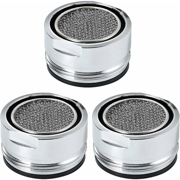 3 stk. Vandhane Luftblander Sæt, Vask Vandhane Filter, Rustfrit Stål Vask Si til Køkken Badeværelse Vandhane Udskiftningsdele - Sølv (Ydre Diameter 2