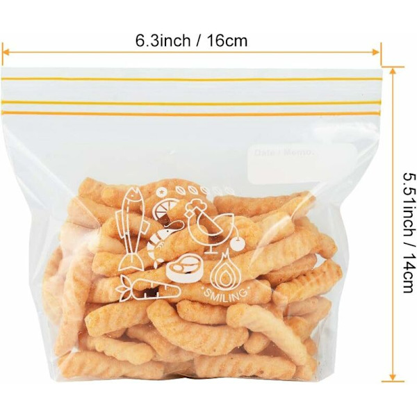 30-pack lufttäta påsar för matförvaring och frysning, återanvändbara smörgåspåsar (liten storlek) -