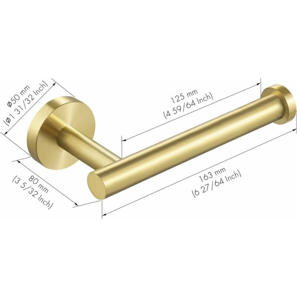 Vægmonteret Toiletpapirholder Badeværelse Toiletpapirholder SUS304 Rustfrit Stål Børstet Messing-Fei Yu