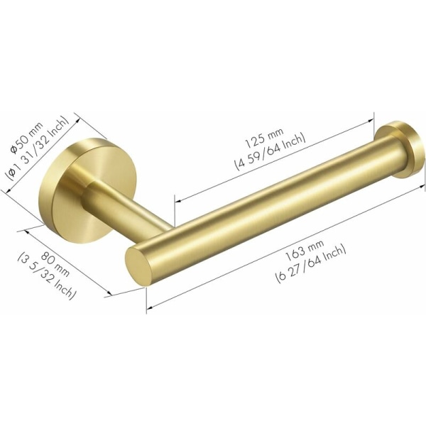 Veggmontert Toalettpapirholder Bad Toalettpapirholder SUS304 Rustfritt Stål Børstet Messing - Fei Yu