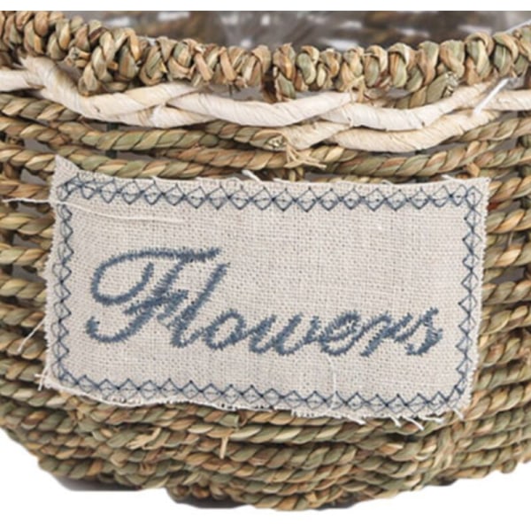 Vävda korg förvaringskorg blomkrukor förvaring mat vas vävda korgar vas L
