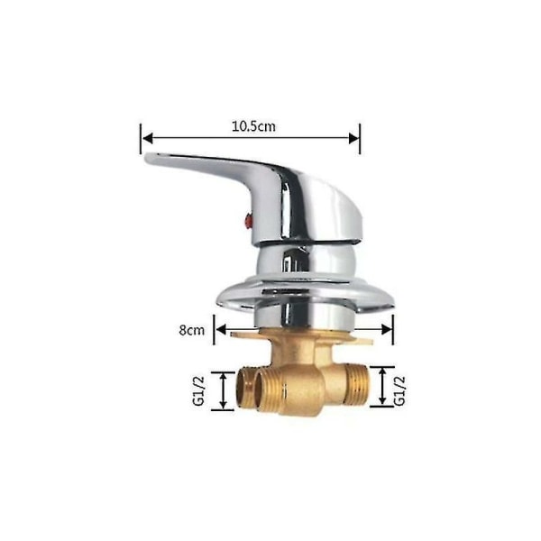 Dusjkabin Blandebatteri Messing Dusj Kran Utløp Diverter Krom Dusj Blandebatteri Kran G1/2inch Tilkobling Kaldt og Varmt Vann Dusj Blandebatteri for Bad