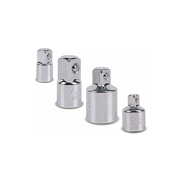 4 stk. pipenøkkeladapter pipenøkkeladapter 1/2 til 3/8-3/8 til 1/2-1/4 til 3/8-3/8 til 1/4 pipenøkkelreduksjon for piper og bits
