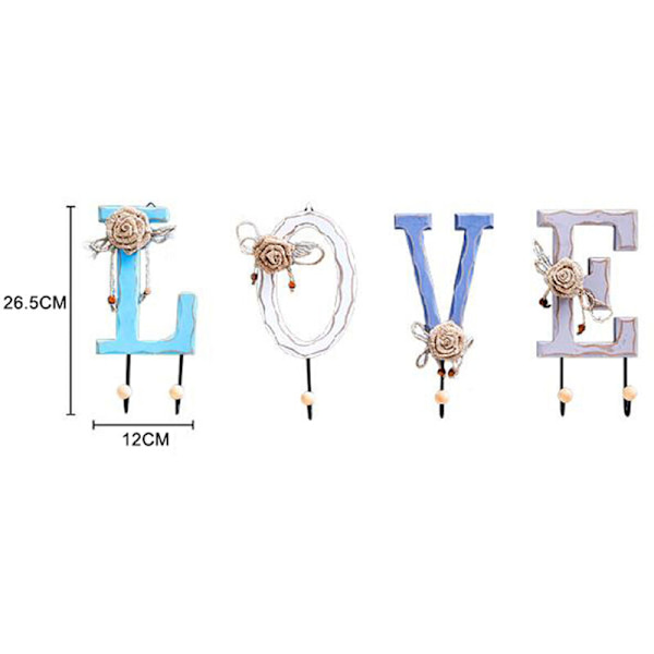 Amerikansk landsby kreativ vægdekoration krog \"LOVE\" træ hjem tøjbutik vægdekoration tøj krog