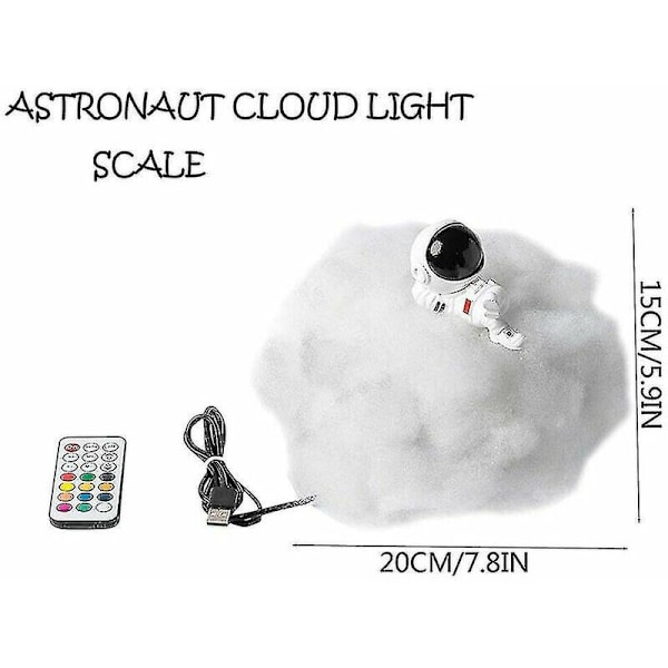 Astronaut Jullampa Molnlampor Sovrumsdekoration Regnbåge USB Nattlampa Födelsedagspresent till Barn Julgåva Hem