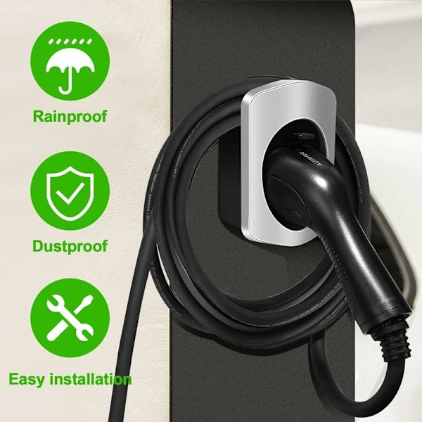 Typ 2 Väggmonterad Elbilsladdare Kabelhållare EV Laddstation Kabel Förvaringsorganisatör