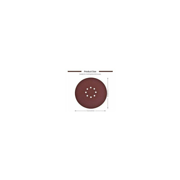 225mm slibeskive, 30 stk. cirkulær slibeskive, 8 huller sandpapir slibemaskine, sandpapir til tør slibemaskine giraf slibemaskine (120 240 korn)