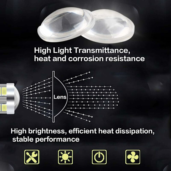 2 st 1157 BAY15D LED Billampa Vit 900LM Super Ljus LED Backljus 12V