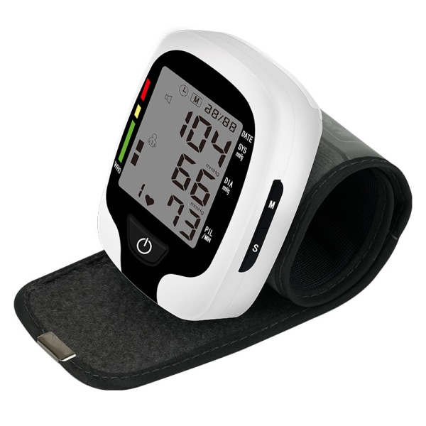 Handled Bärbar blodtrycksmätare - Stor skärm - Läsminne Blodtrycksmätare Handled - Vit
