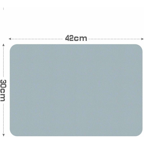 4 kpl:n settiä vedenpitäviä pestäviä paikka-alustoja, 42 × 30 cm, keittiön ruokasalin PVC-paikka-alusta, liukumaton, lämmönkestävä, sininen harmaa