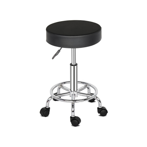 Kontorstol, Rullestol 360° Rotasjon, for Massasjesalong, Kontor, Klinikk, Farge: Svart