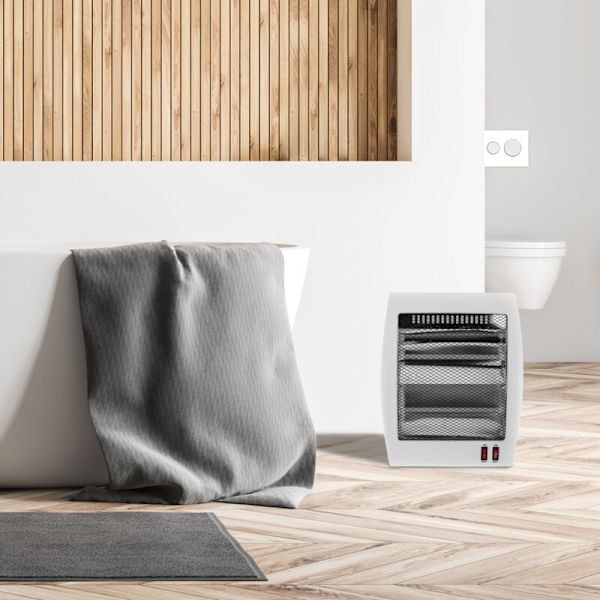 Bärbar platt kvartsvärmare 2 element 400/800W anti-tipp