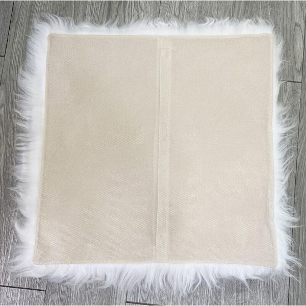 2 stk Putetrekk, Kunstig Pels Deluxe Dekorativ Sofa Soverom Seng Super Myk Pluss Mongolia Putetrekk (2 stk Hvit, 45 x 45 cm)