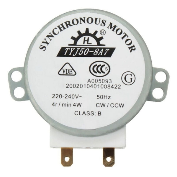 TYJ50-8A7 220-240V AC 4R/Min CW/CCW 50Hz Motor för Mikrovågsugn Tornbord-