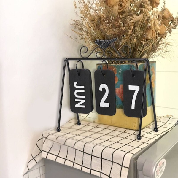 Smijernfugl Flipkalender DIY Personlighed Hjemmekontor Dekoration Sort
