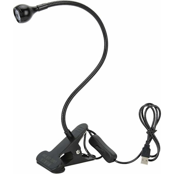 UV-lim-hærdende lys, 3W USB UV-limlampe Ultraviolet LED USB Violet Lys med Klip og Afbryder, UV LED Ultraviolet Lommelygte HIASDFLS