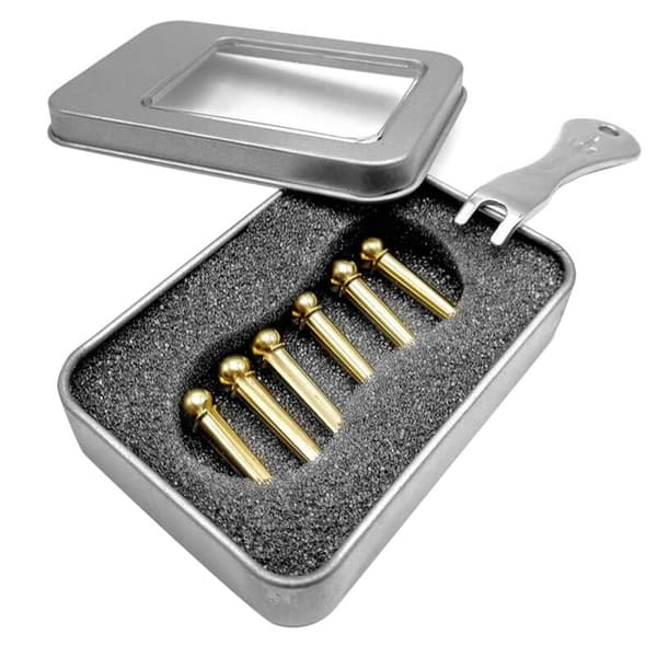 Guitarbroer Pins 18 stk. Messing End Pin til Akustisk med Pin Puller