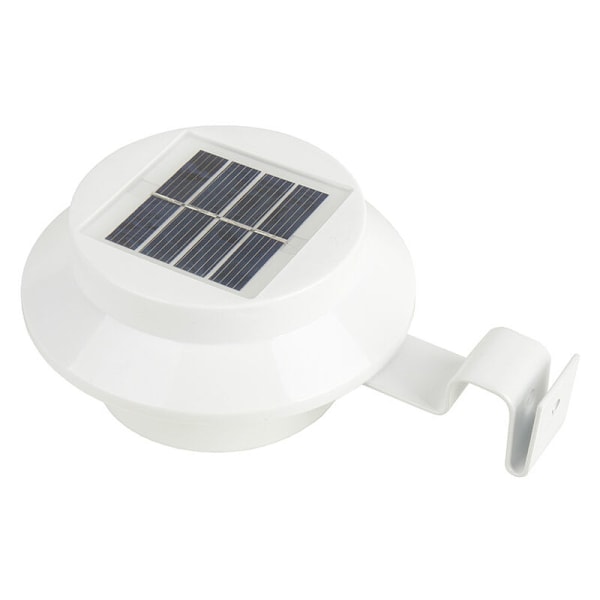 2-pack solbelys för rännor, solbelysning utomhus med justerbart fäste, för staket, trädgård, vägg, gård (vit, varmt ljus)