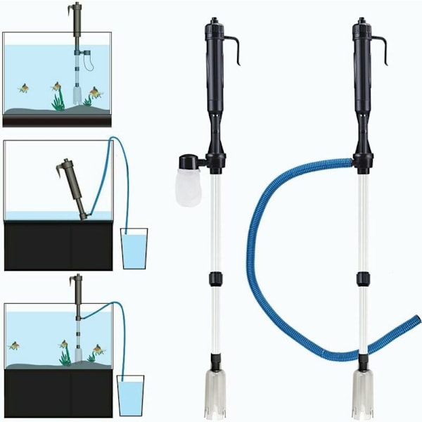 Elektrisk dammsugare för akvariumgrusrengöring - Siphon-dammsugare för akvarievattenbyte