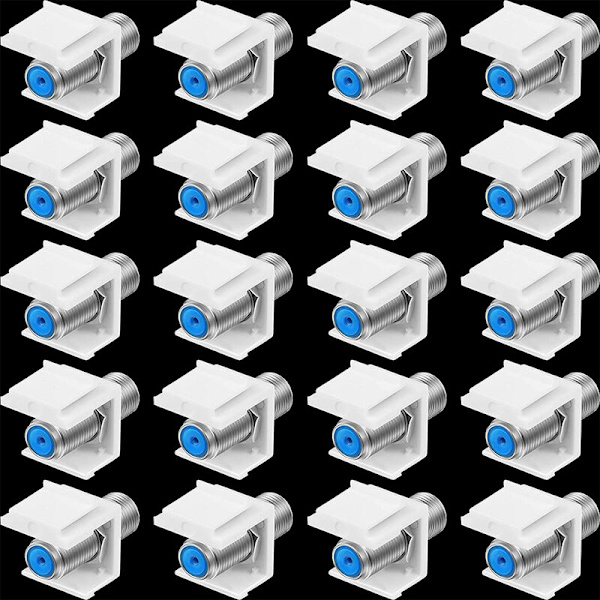 20-pack Keystone Jack-insats, RG6 F-typ hona till hona kabeltillägg för väggplatta och patchpanel