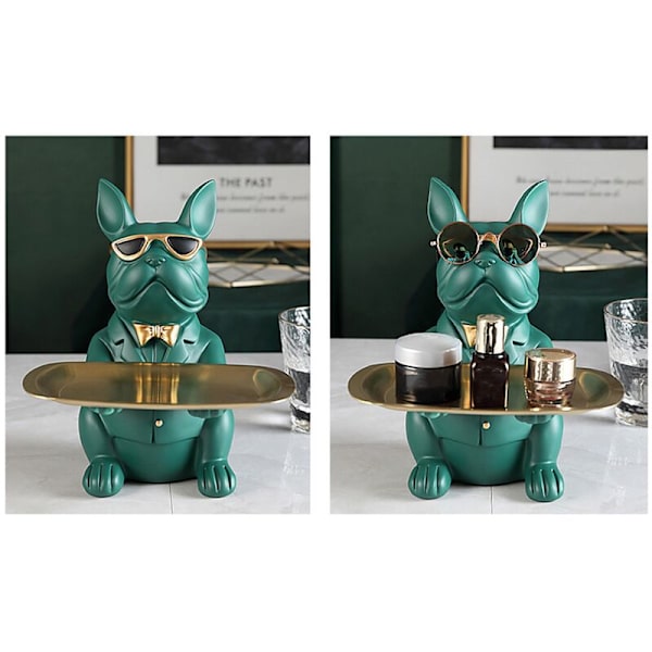 Dekoration, Bulldog Skulptur, Dekoration med Opbevaringsfunktion, Velegnet til Hjem og Soveværelse