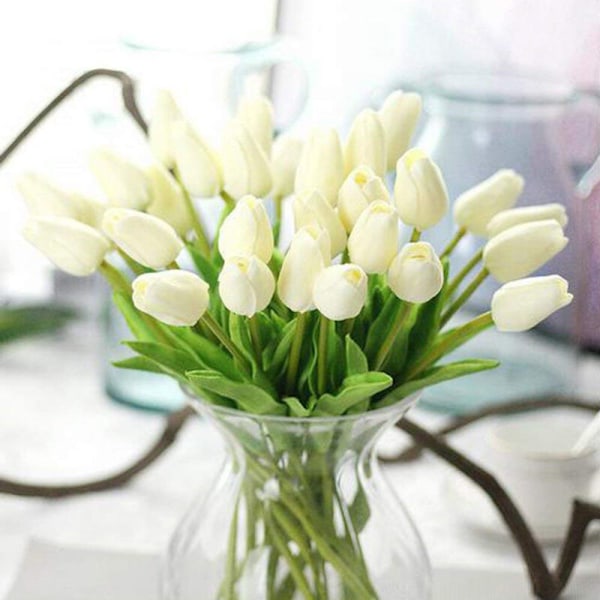 30 stk. Ægte Touch Kunstige Tulipanblomster Hjem Bryllup Fest Dekoration