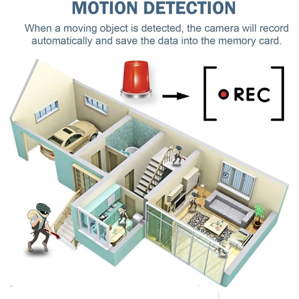 Mini Skjult Spykamera Bærbar Liten 1080P Trådløst Kamera med Nattsyn og Bevegelsesdeteksjon Funksjon Egnet for Barnepike/Husarbeider, Sikkerhet