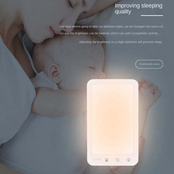 SAD LED-terapilampe for humør, dagslys, 5 lysstyrkenivåer, simulerer naturlig behandling for sesongavhengig affektiv lidelse, EU-plugg