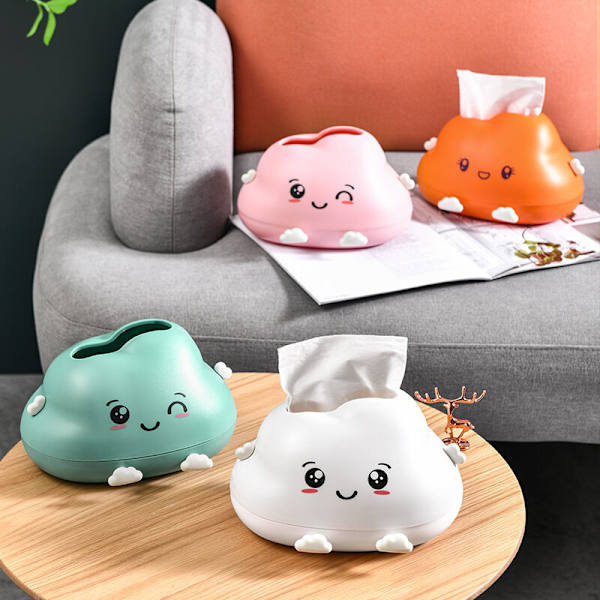 Söt molnformad näsdukslåda hem kawaii enkel skrivbordsförvaringslåda kreativ förvaringshållare för servetter papperstallrik