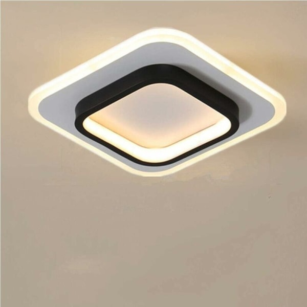 LED loftslampe, 22W firkantet loftslampe, 3500K loftlampe, velegnet til badeværelse, stue, soveværelse, køkken, entre (tricolor belysning)